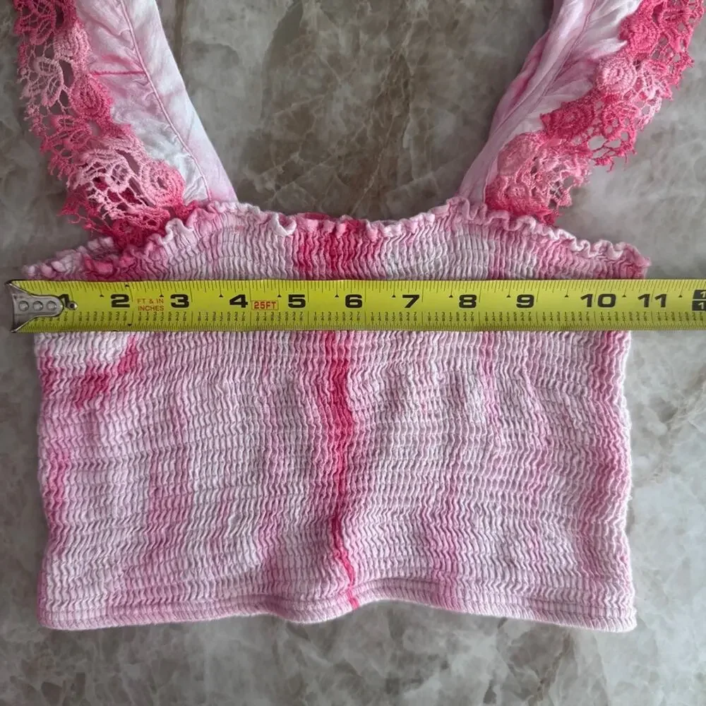 Little Peixoto Tie-Dye Smocked Ruffle Tiered Skirt Set with Lace Trim size 14